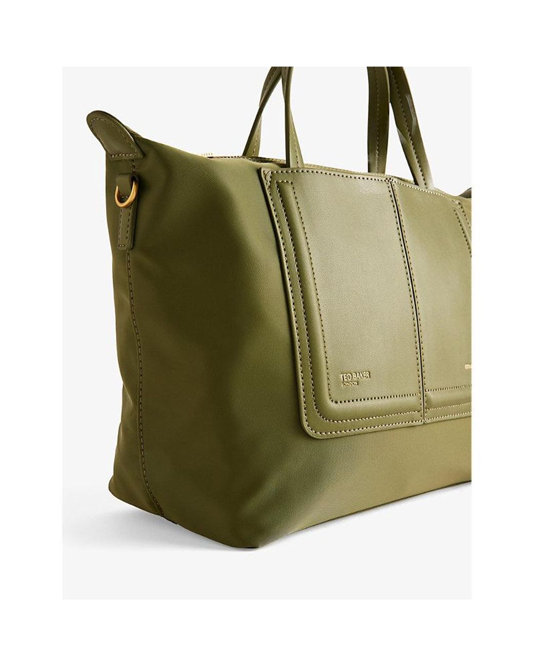 Ted Baker Voyena Logo embossed Faux leather Tote Bag in Green Lyst UK