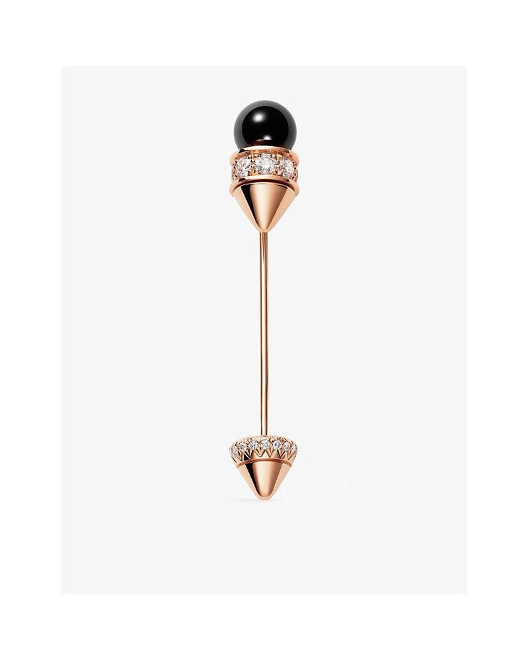 Cartier White Clash De 18Ct Rose, Onyx And Diamond Tie Pin for men