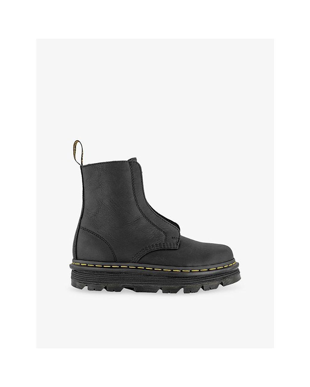 Dr. Martens Black Zebzag Laceless Leather Ankle Boots