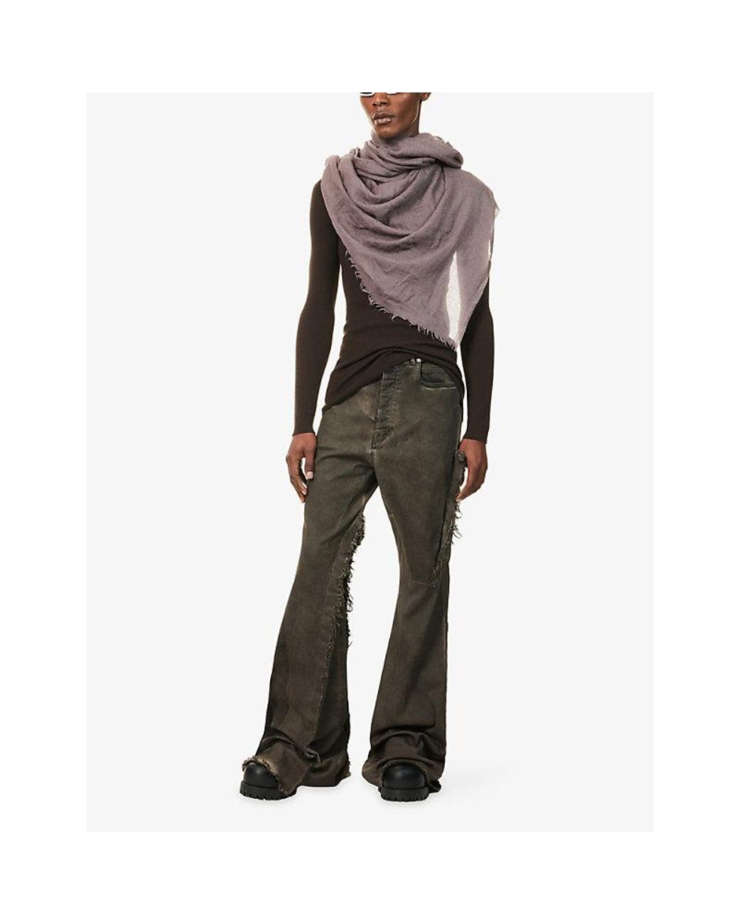 Rick Owens Gray Bolan Bootcut Cotton Denim Jeans for men