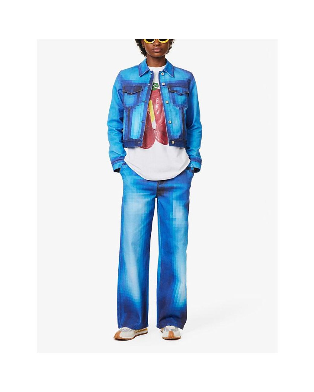 Loewe Pixel Wide-leg Mid-rise Jeans in Blue | Lyst Loewe Pixel Wide-leg Mid-rise Jeans in Blue | Lyst