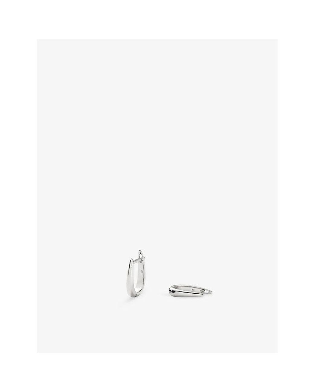 Missoma White Claw-Plated Brass Huggies Earrings