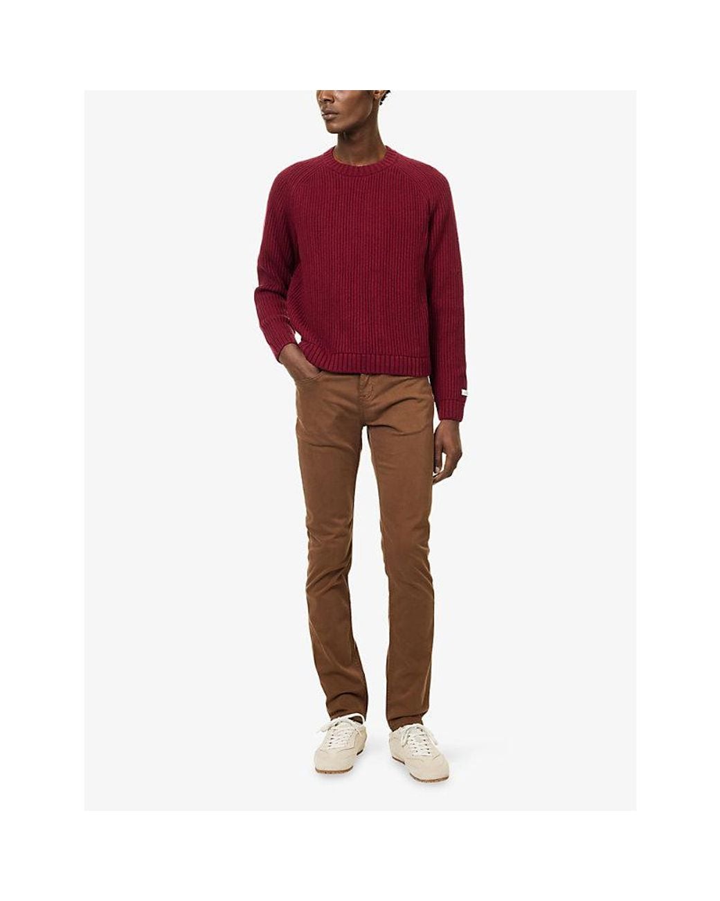 7 For All Mankind Brown Slimmy Luxe Slim-Fit Jeans for men