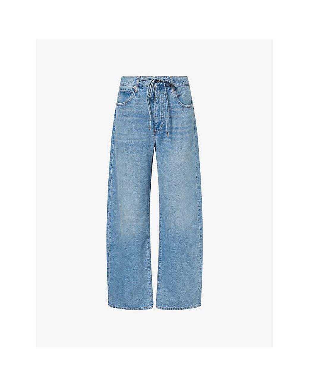 FRAME Blue Off Duty Drawstring Bow Denim Jeans
