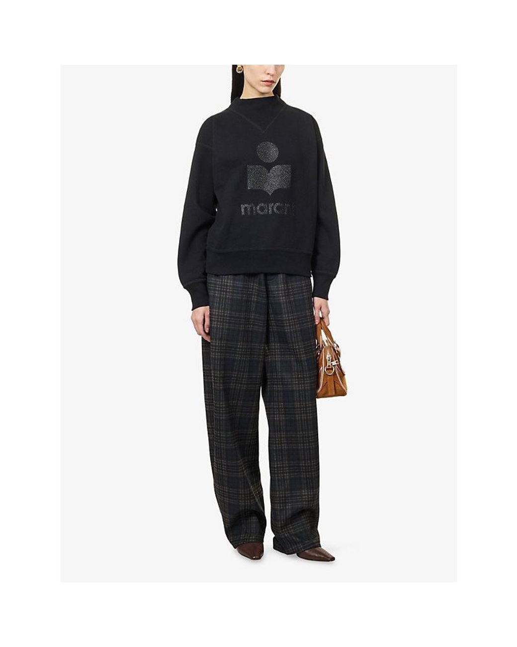Isabel Marant Blue Moby Brand-Print Cotton-Blend Sweatshirt