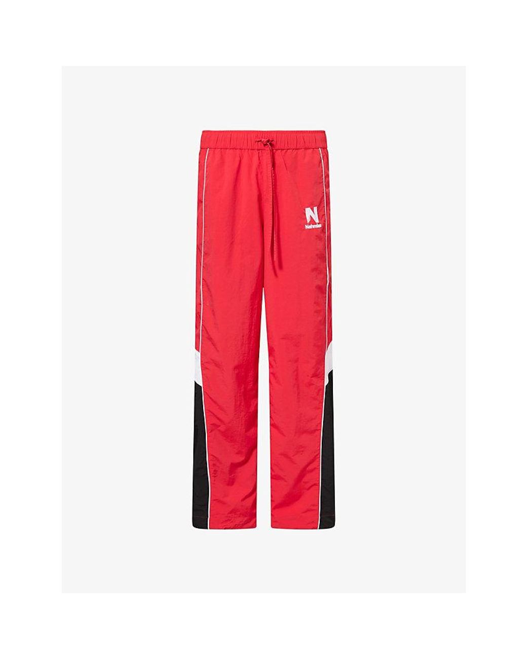 NAHMIAS Red Colour-Block Nylon Jogging Bottoms for men