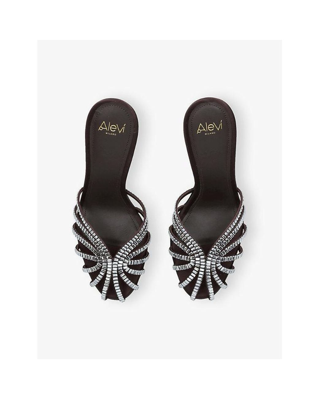 ALEVI White Emily 95 Satin Heeled Mules