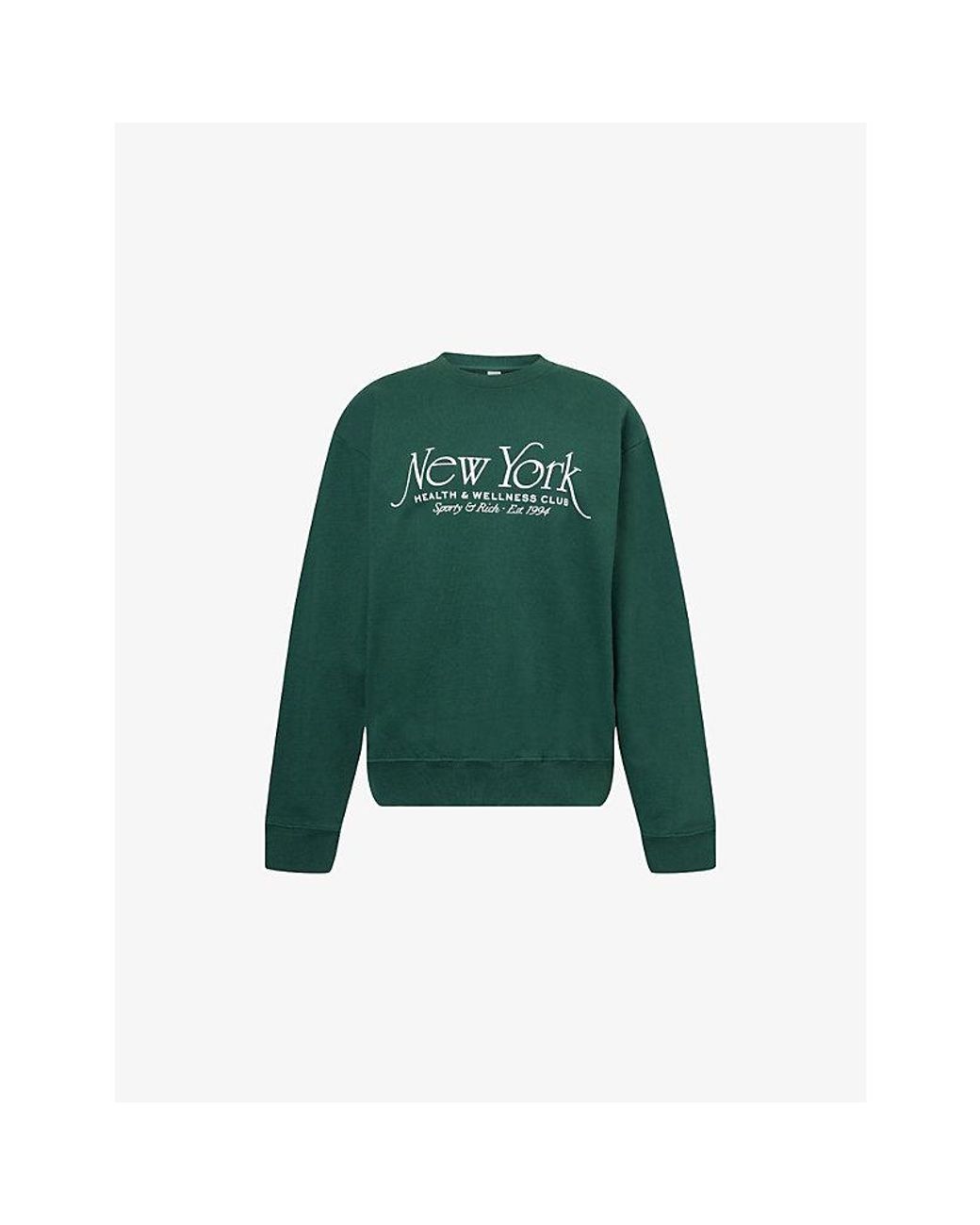 ★Sporty & Rich★ New Health Slogan Print Sweatshirt Forest Health Script Hoodie - Forest/Cream – Sporty & Rich