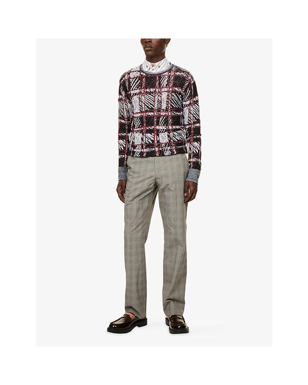 Vivienne Westwood Black Scribble Check Wool-Blend Jumper for men