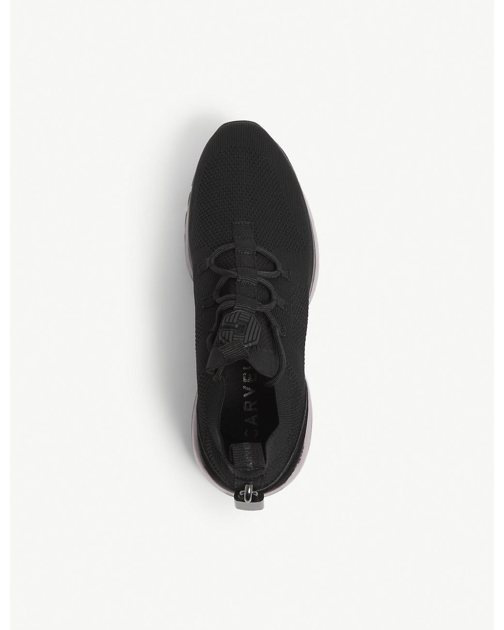 Carvela Kurt Geiger Lock Bubble Cleat Suede And Knitted Low-top Trainers in  Black | Lyst