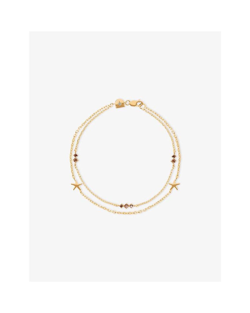 Astrid & Miyu White Starfish Double Chain-Plated Sterling- And Cubic Zirconia Bracelet