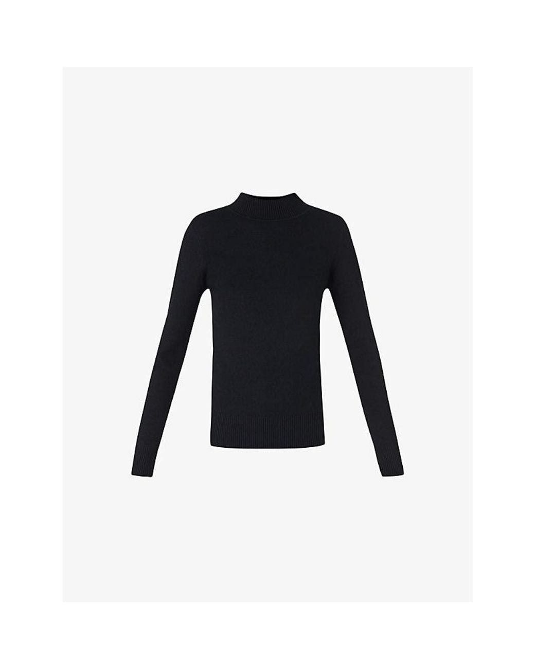 Sweaty Betty Black Sb High Neck Ski Midlayer Knitted Top