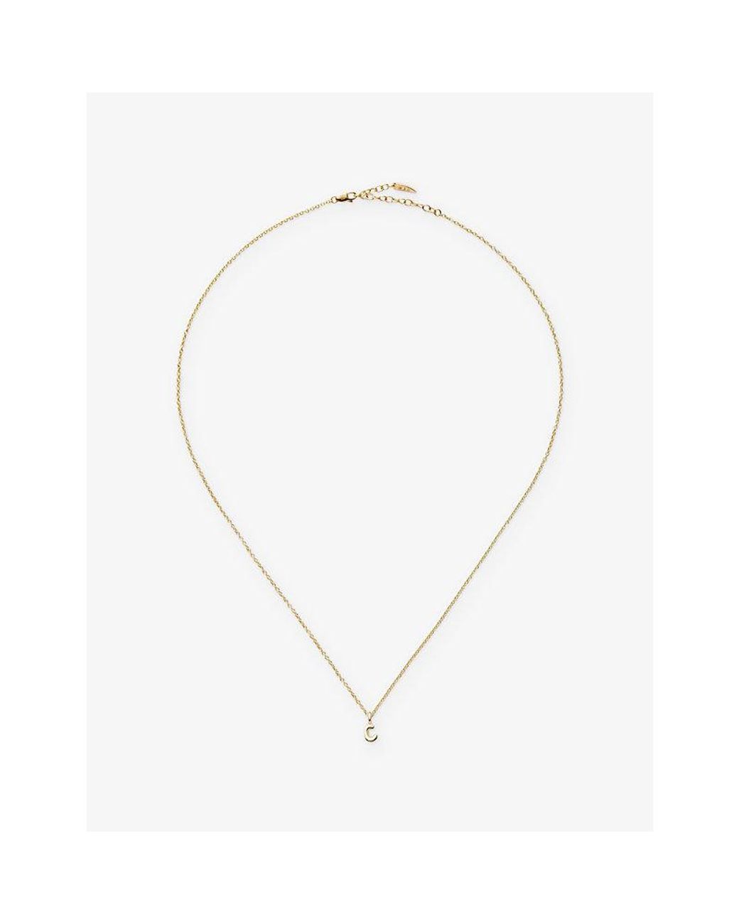 Missoma Metallic Fine Initial Mini C 14Ct Pendant Necklace