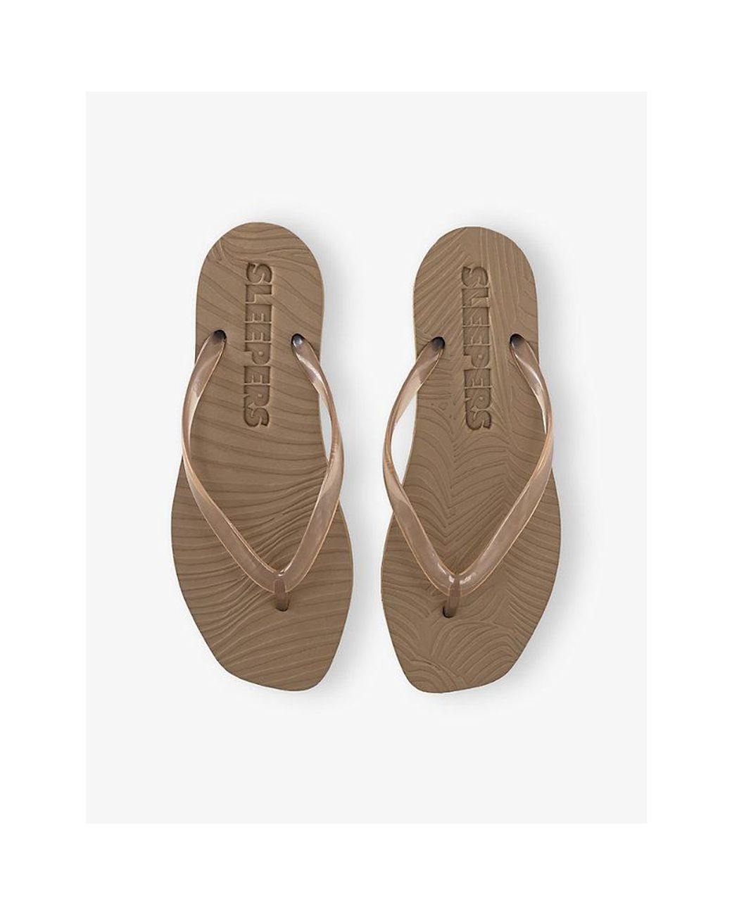 Sleeper Natural Square-Toe Rubber Flip-Flops