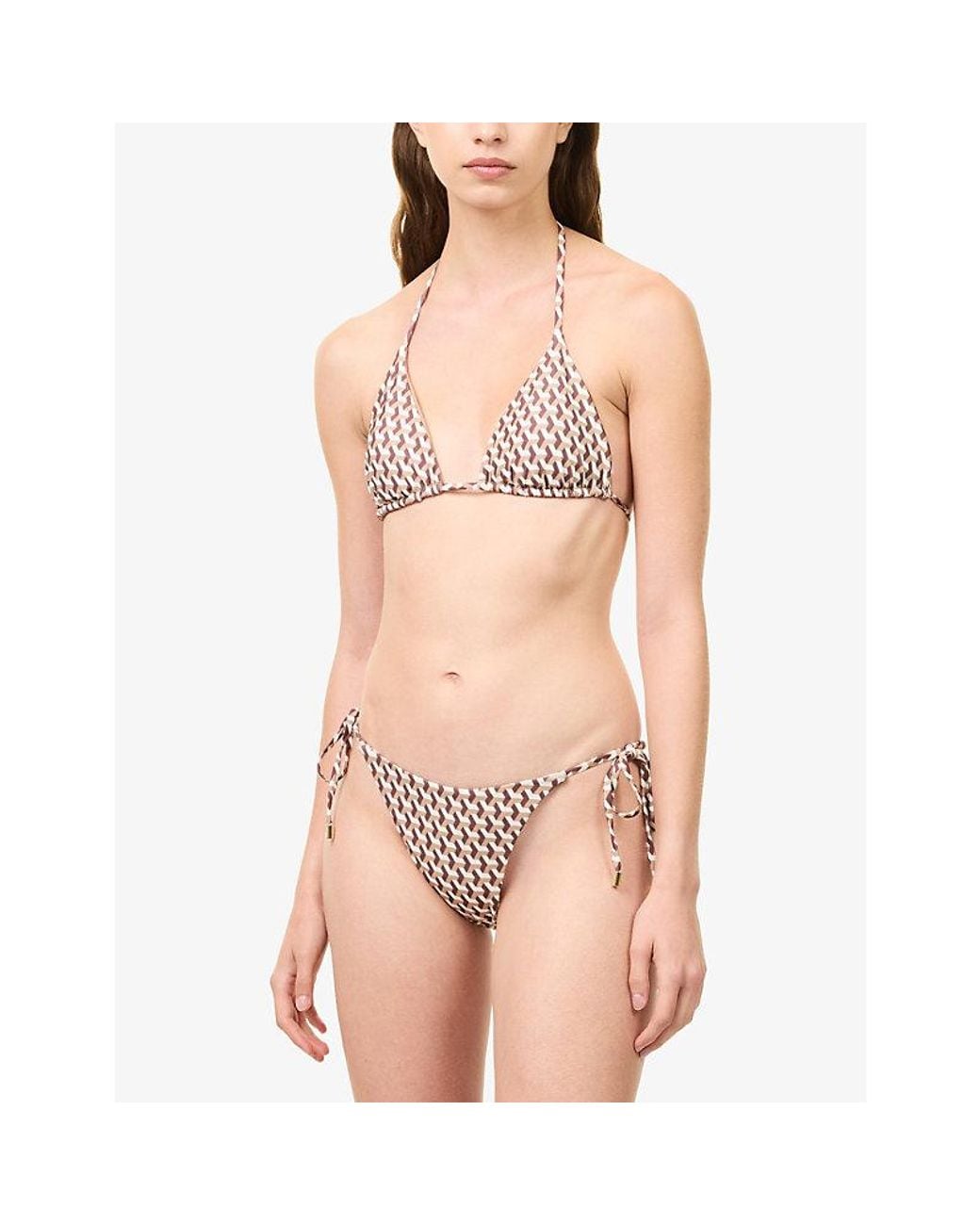 Cheap Monday Multicolor Palma Geometric-Pattern Triangle Bikini Top