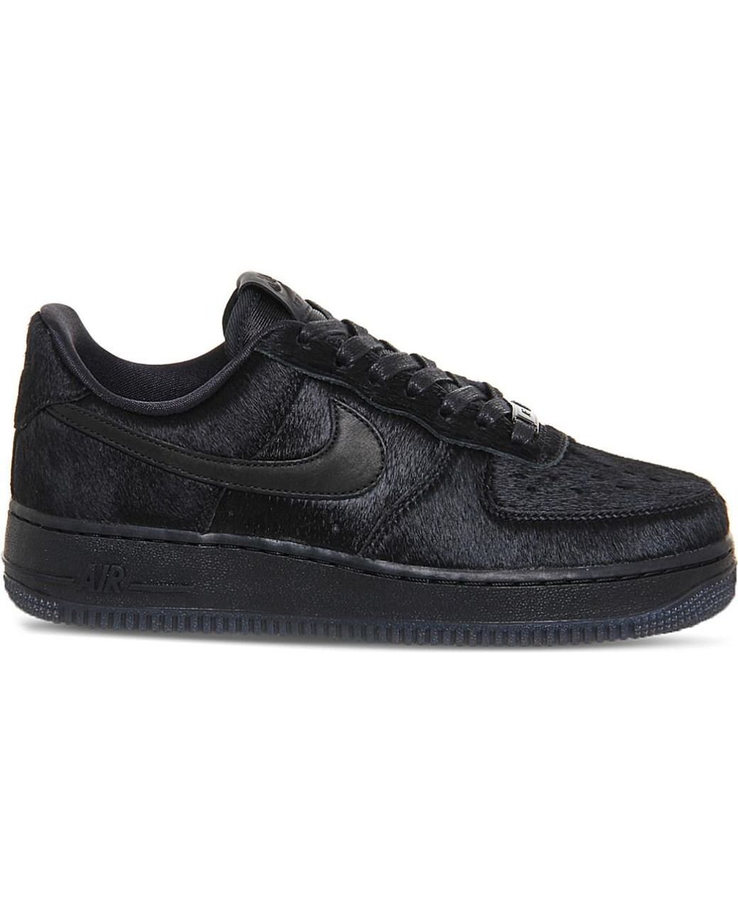 Nike Air Force 1 Pony-hair Leather Trainers in Black | Lyst