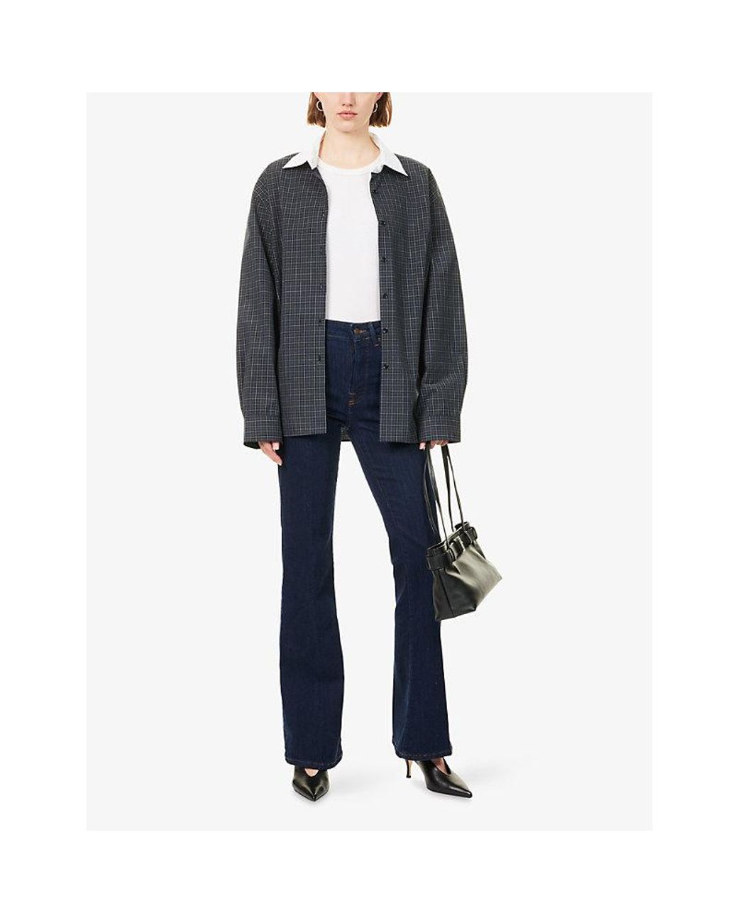 GOOD AMERICAN Blue Good Legs Flared Denim Jeans