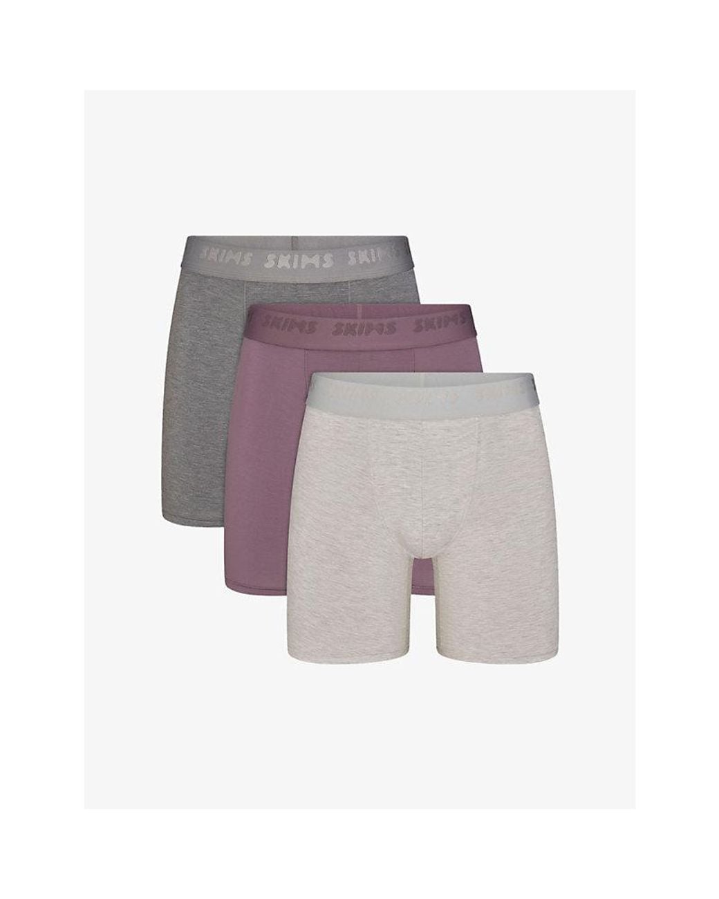 Skims Purple Logo Pack Of Three 3 Jersey Boxer Briefs for men