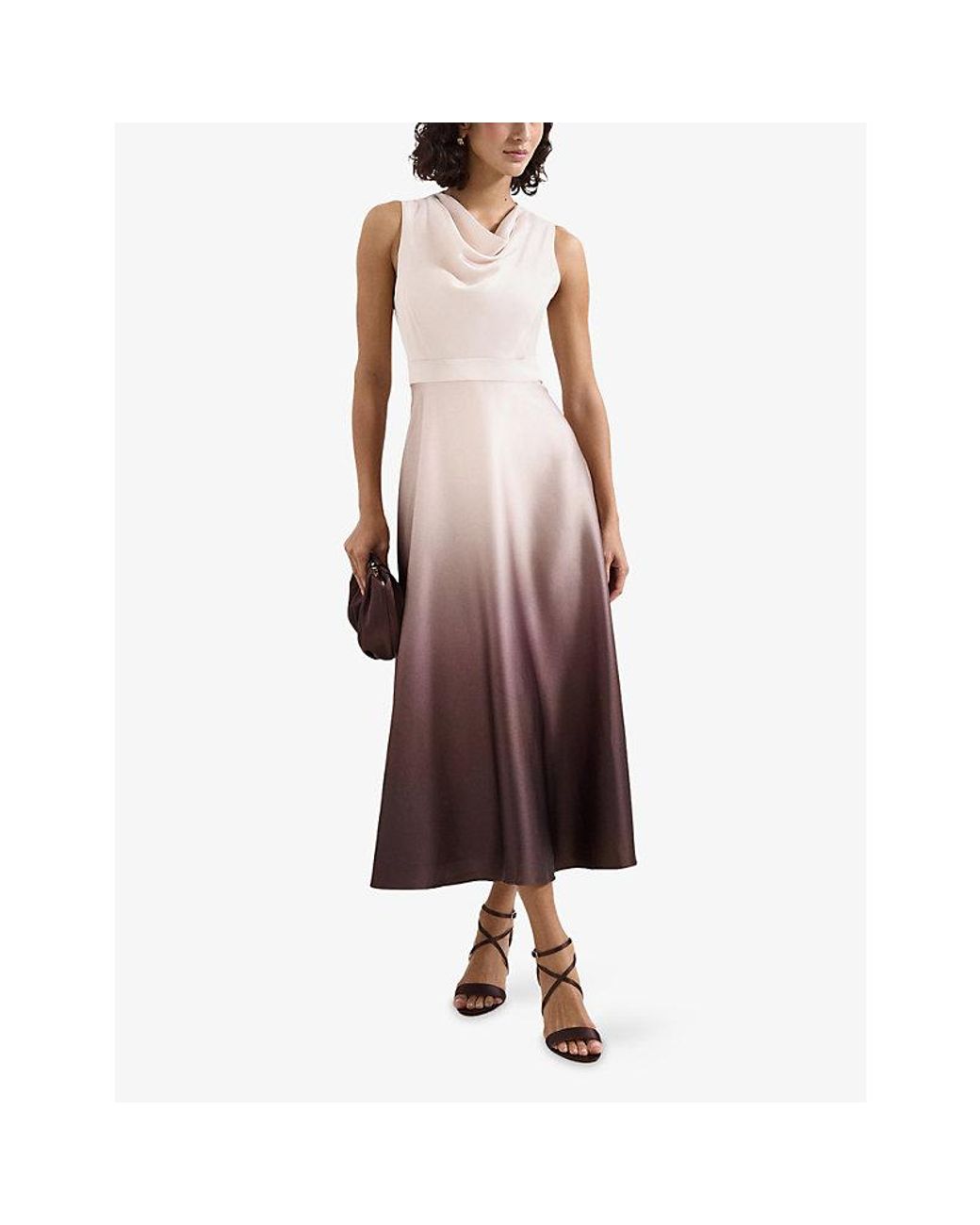 Phase Eight Brown Cheryl Cowl-Neck Ombre Woven Maxi Dress