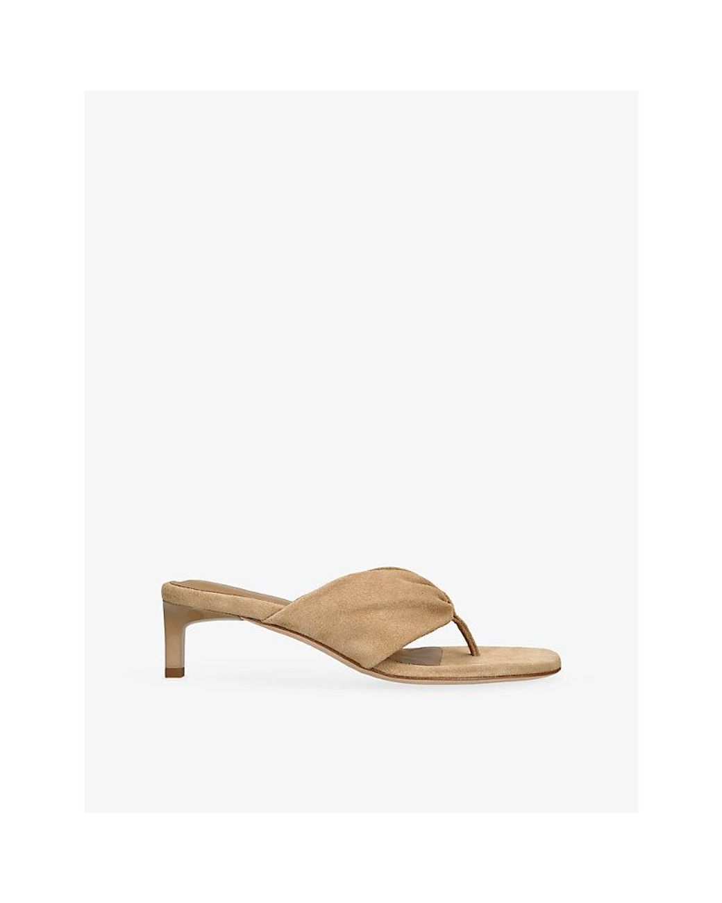 Dear Frances Natural Wrap Mid Suede Heeled Mules