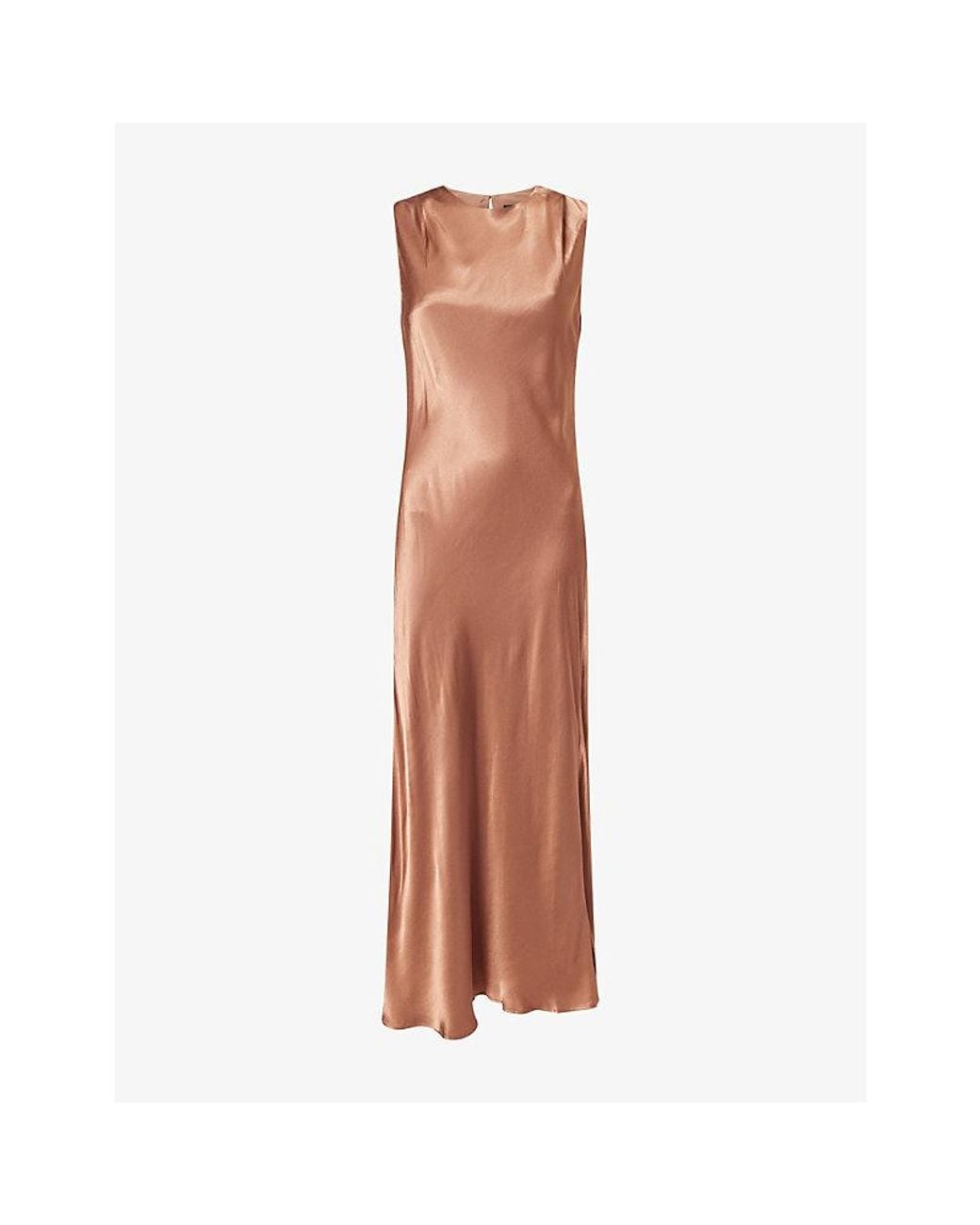 Rails Brown Mira Sleeveless Satin Maxi Dress