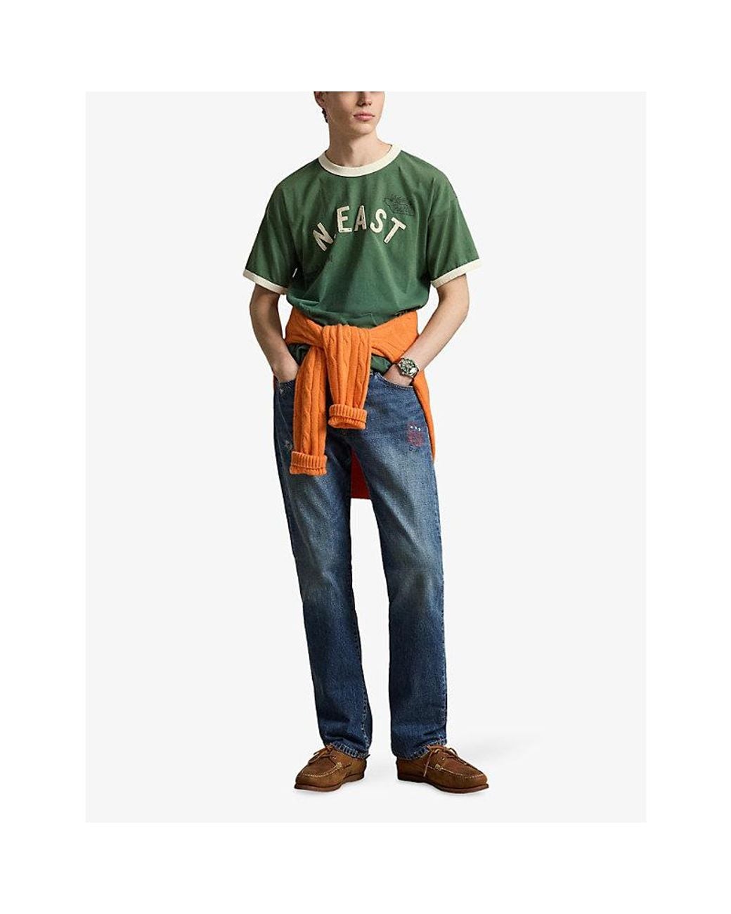 Polo Ralph Lauren Green N. East Vintage-Fit Cotton-Jersey T-Shirt for men
