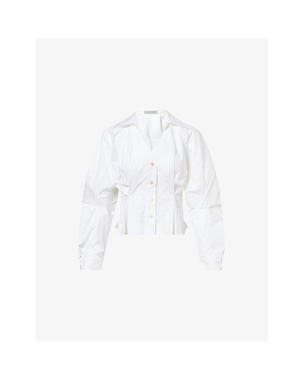 Palmer//Harding White The Honesty Opens Poplin Cotton Shirt