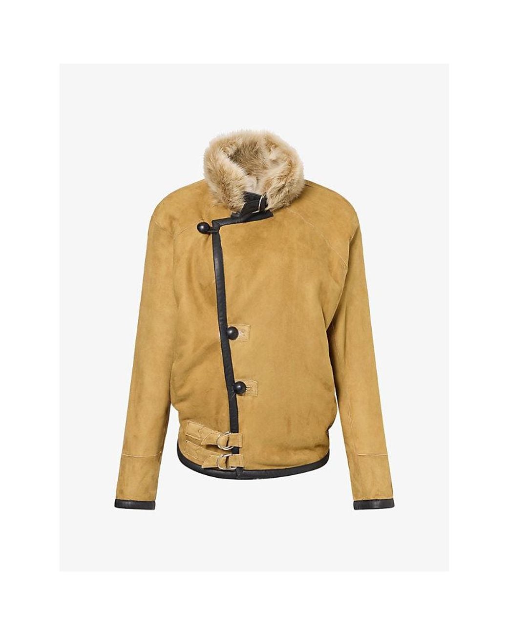 Isabel Marant Natural Roama Shaggy Shearling Coat