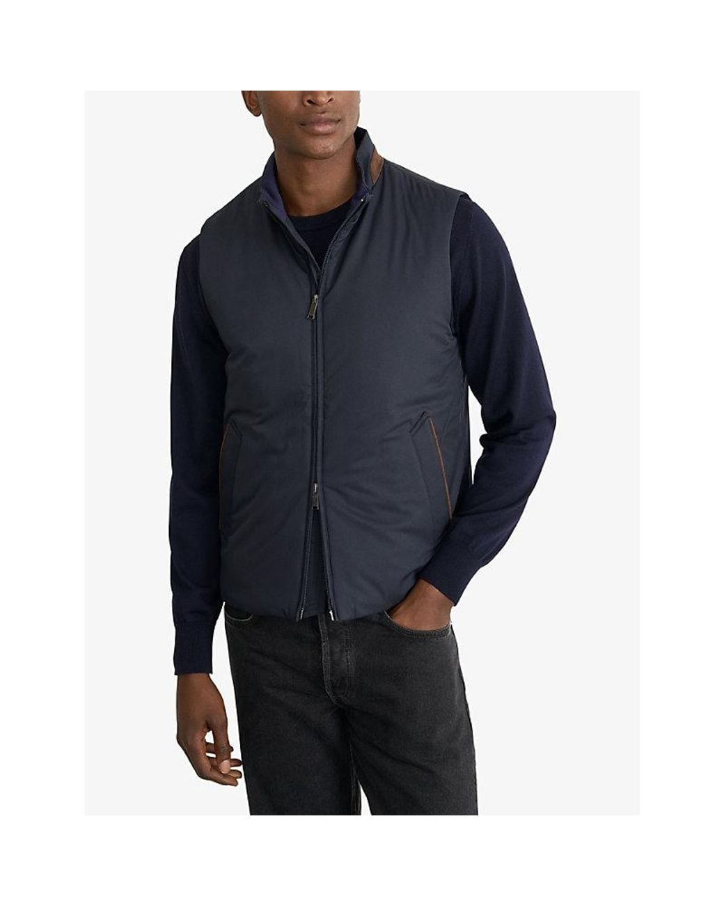 Eton of Sweden Blue Crew-Neck Wool-Knitted Jumnper for men