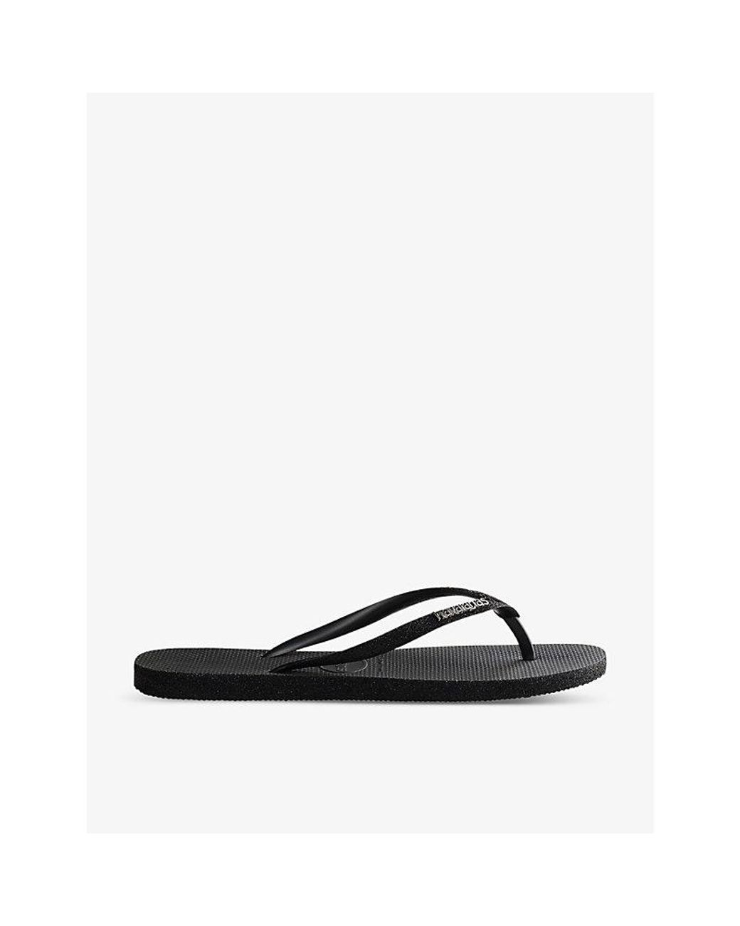 Havaianas White Slim Glitter Ii Rubber Flip Flops