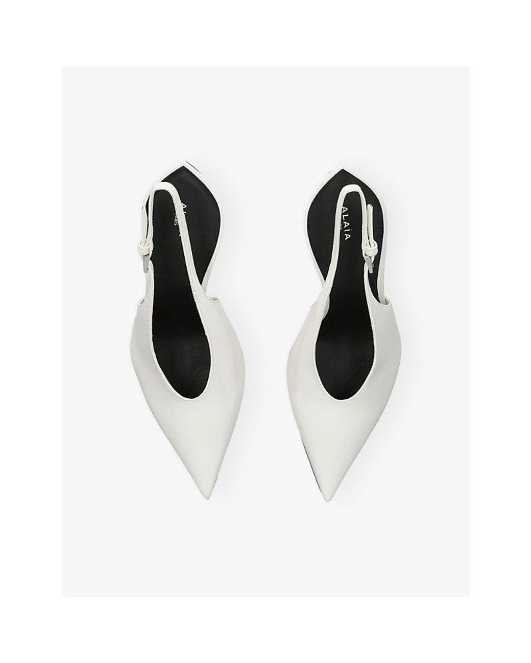 Alaïa White Invisible-Heel Leather Wedges