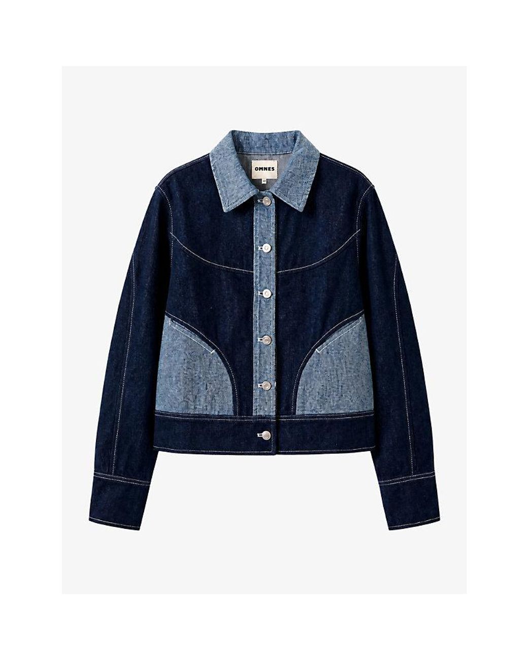 OMNES Blue Timmy Contrast Cotton Denim Jacket