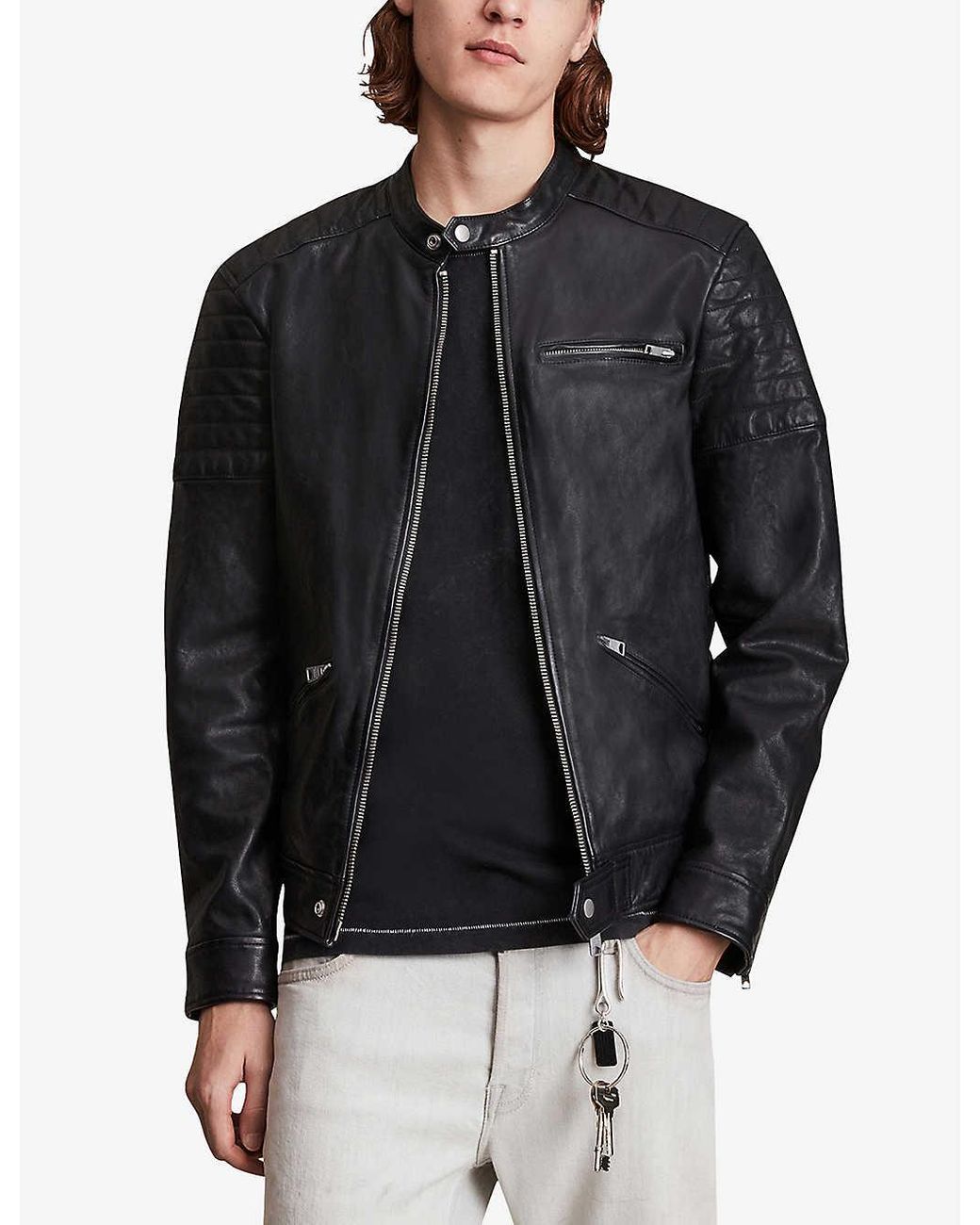 black leather jacket xs