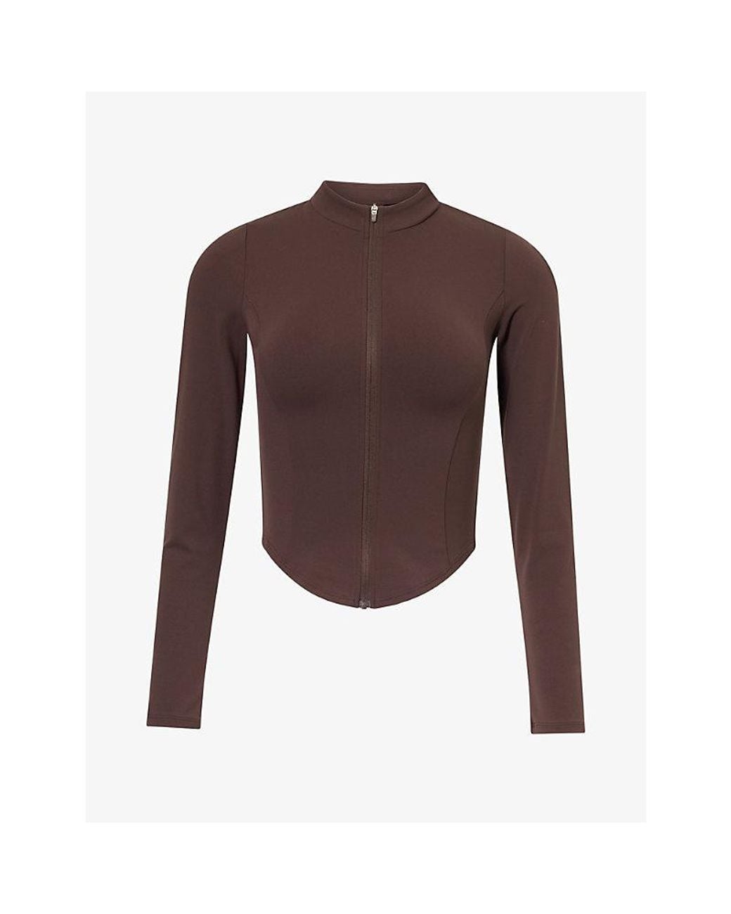Lounge Underwear Brown Contoursoft Cinch Stretch-Woven Jacket