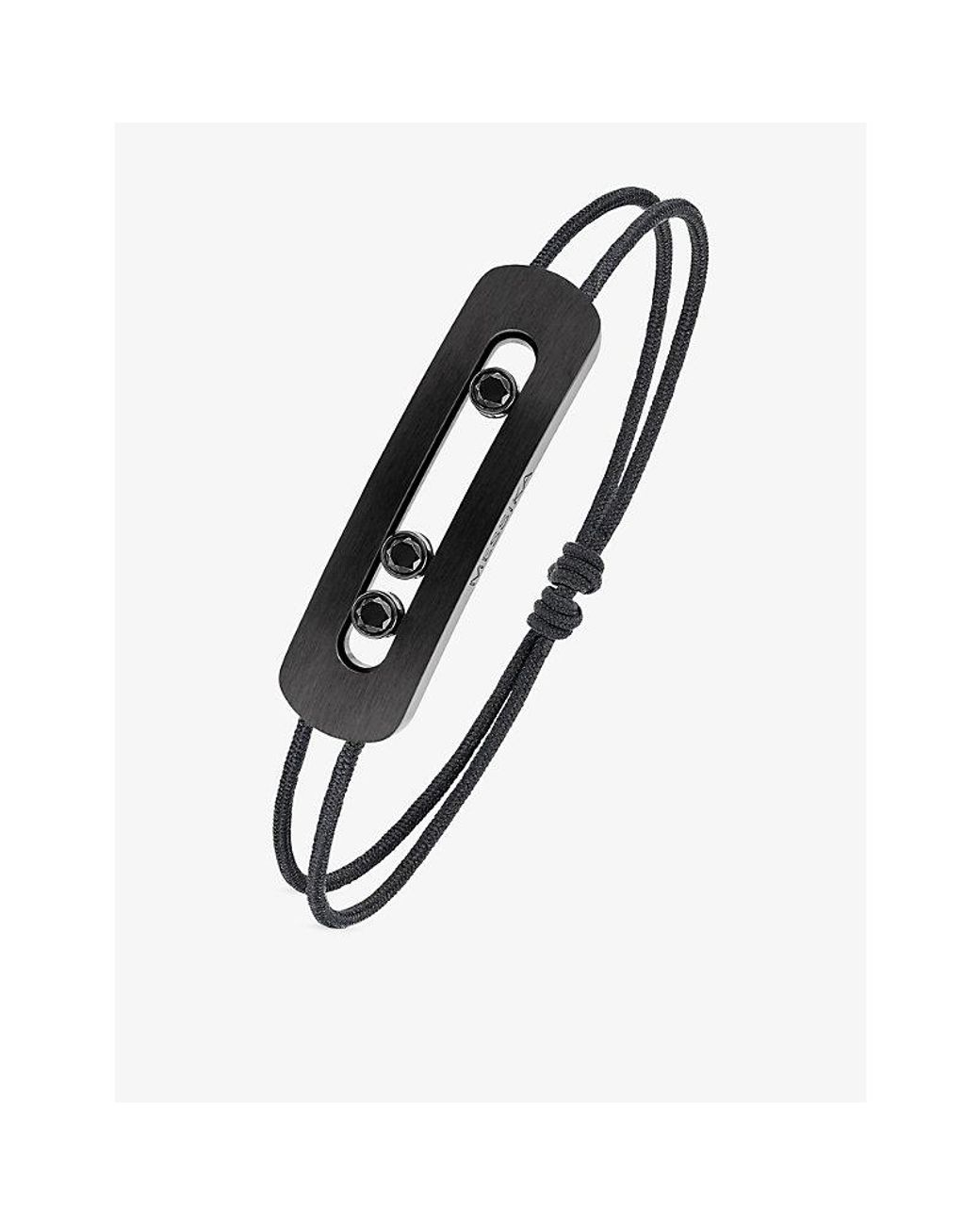 Messika Black Move Large Titanium And 0.44Ct Diamond Cord Bracelet