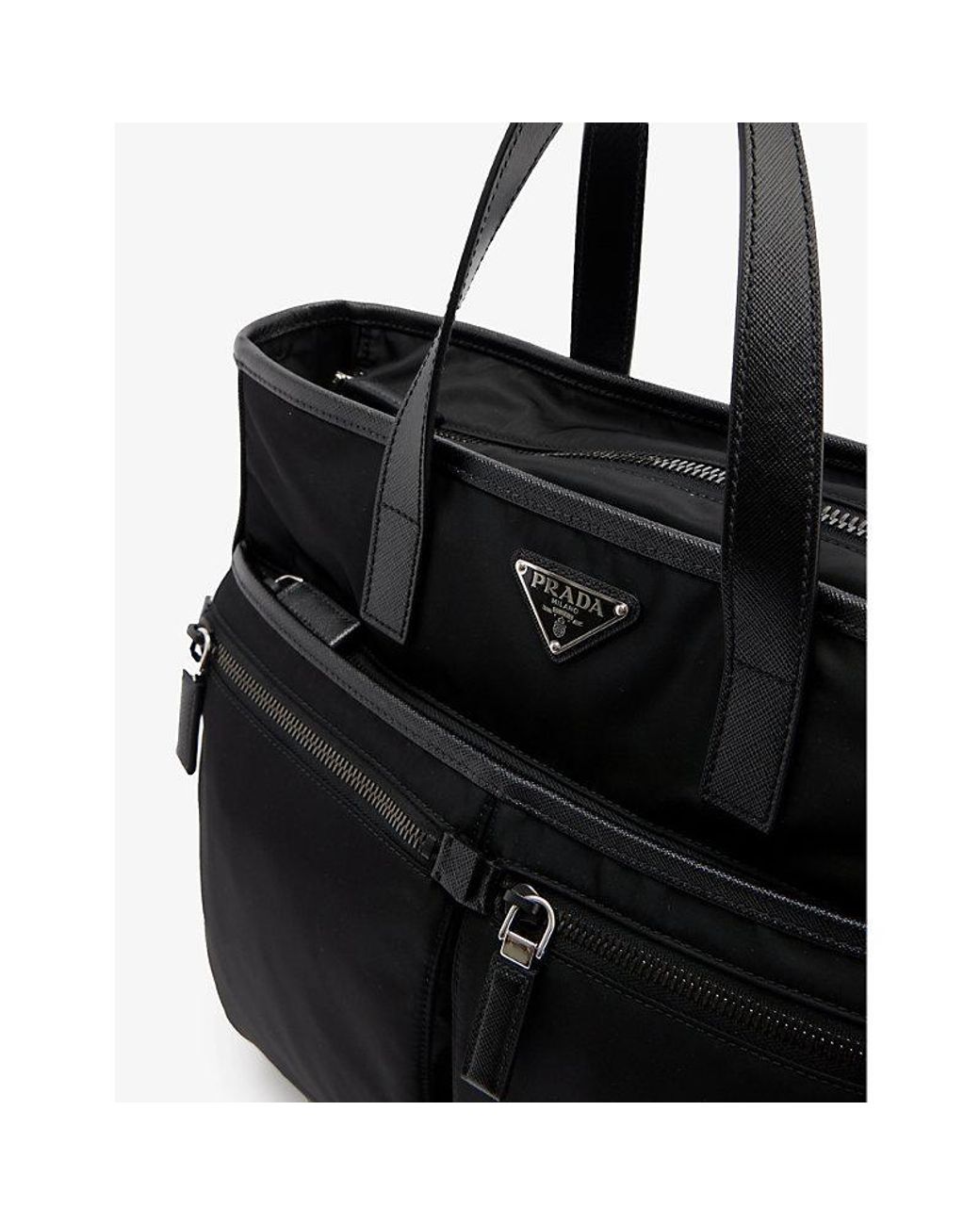 Prada Saffiano Leather Recycled Tote Bag - Black