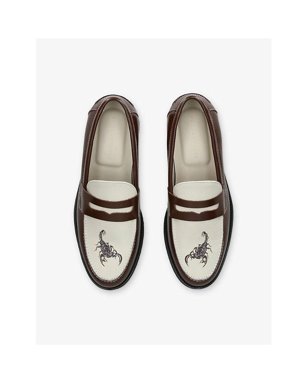 Duke & Dexter Brown Wilde Scorpion Leather Penny Loafers for men