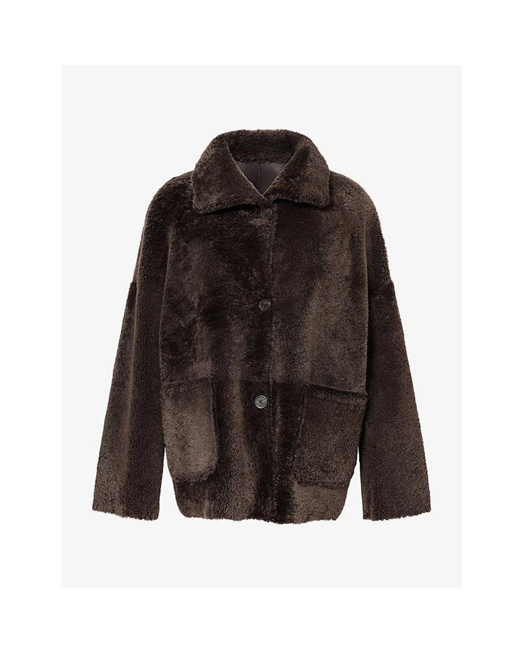 Arma Black Isabella Leather Shearling Jacket