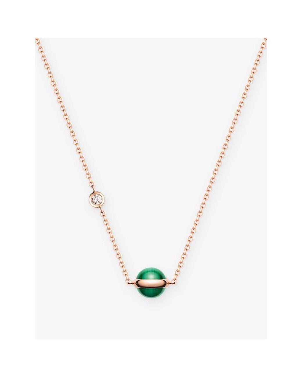 Piaget Metallic Possession 18Ct Rose- Malachite And 0.05Ct Diamond Necklace