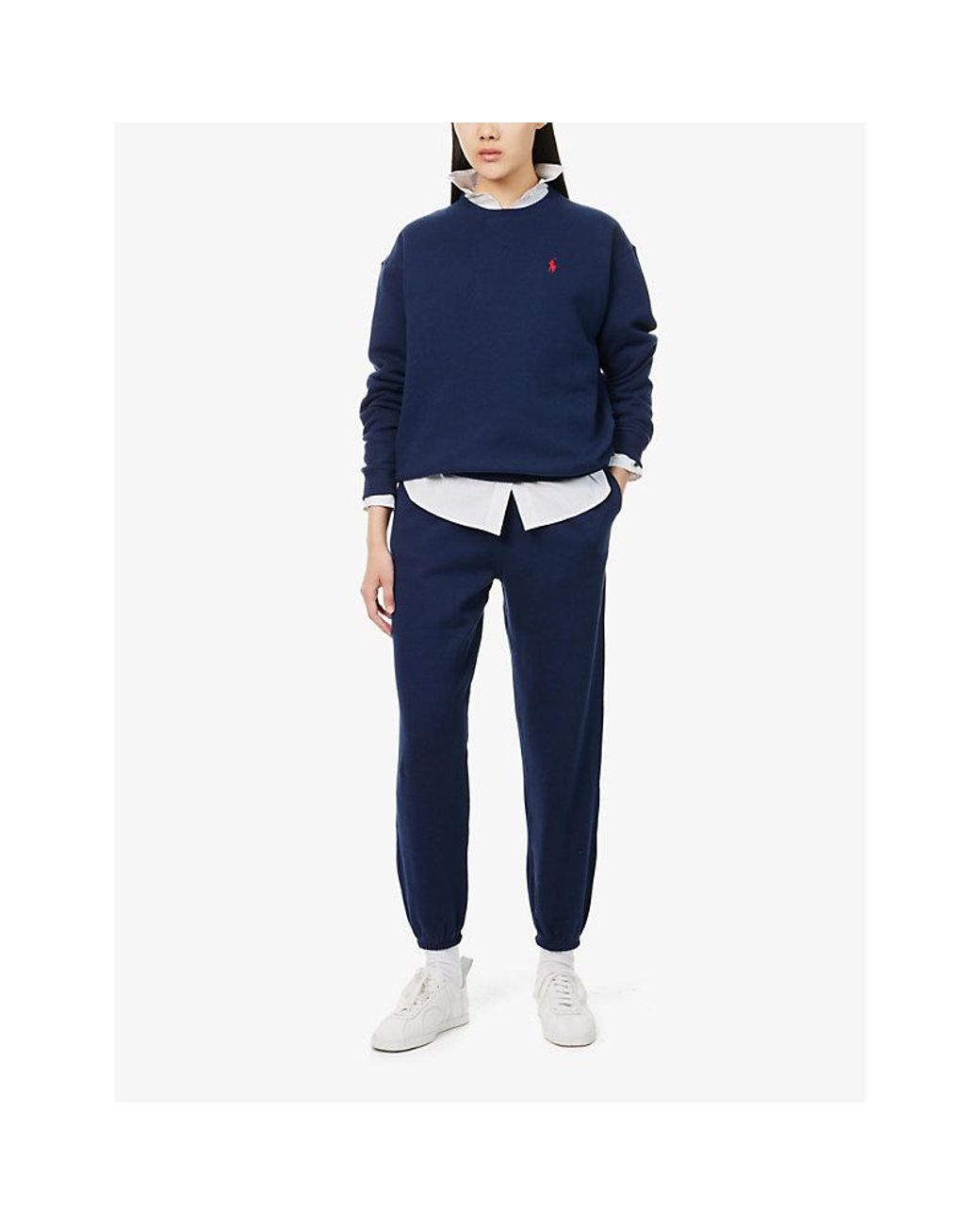 Polo Ralph Lauren Blue Athletic Straight-Leg Cotton-Blend Jersey Jogging Bottoms