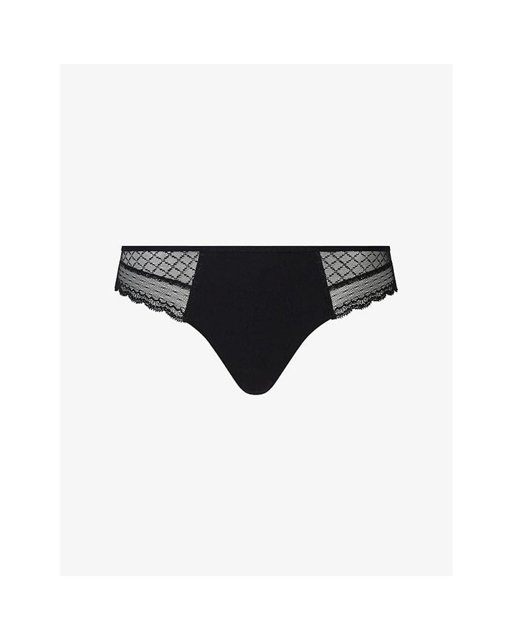 Chantelle Black Norah Chic Lace Tanga Briefs
