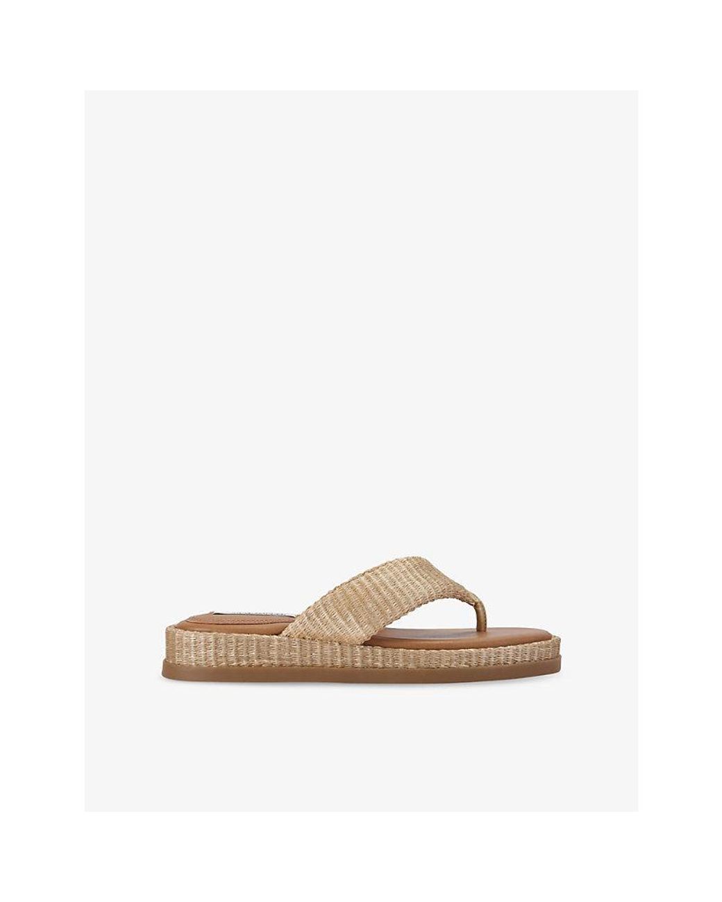 Steve Madden Natural Bella Metallic-Woven Sandals