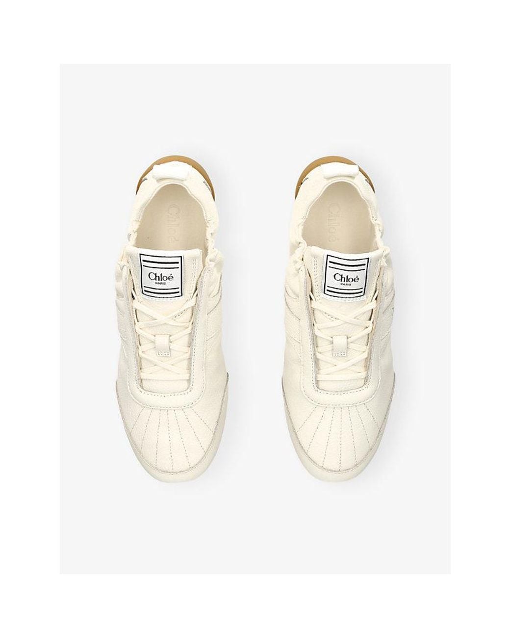 Chloé White Kick Flat Leather Trainers
