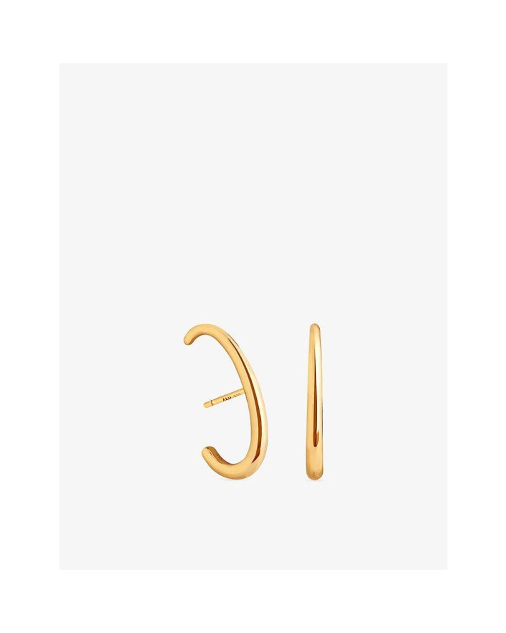 Astrid & Miyu Metallic Orbit Dome 18Ct Plated Sterling- Cuff Stud Earrings
