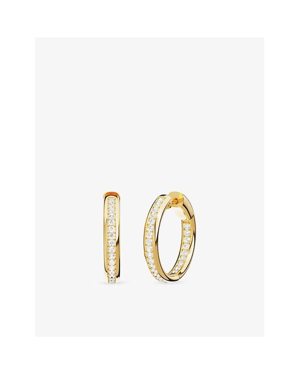 Apm Monaco Metallic Riviera Alloy And Cubic Zirconia Hoop Earrings