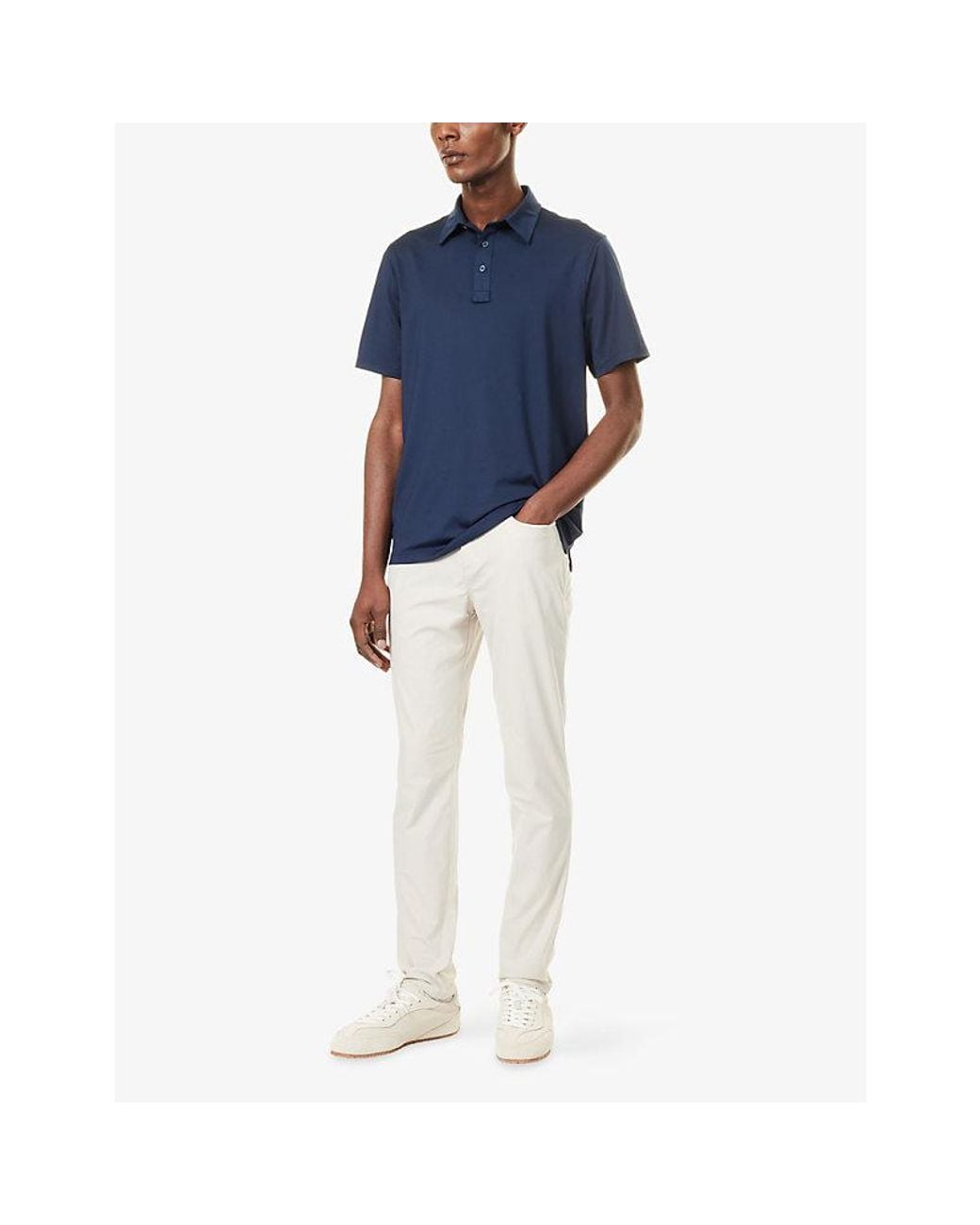 G/FORE Blue Solid Tech Stretch-Jersey Polo Shirt for men