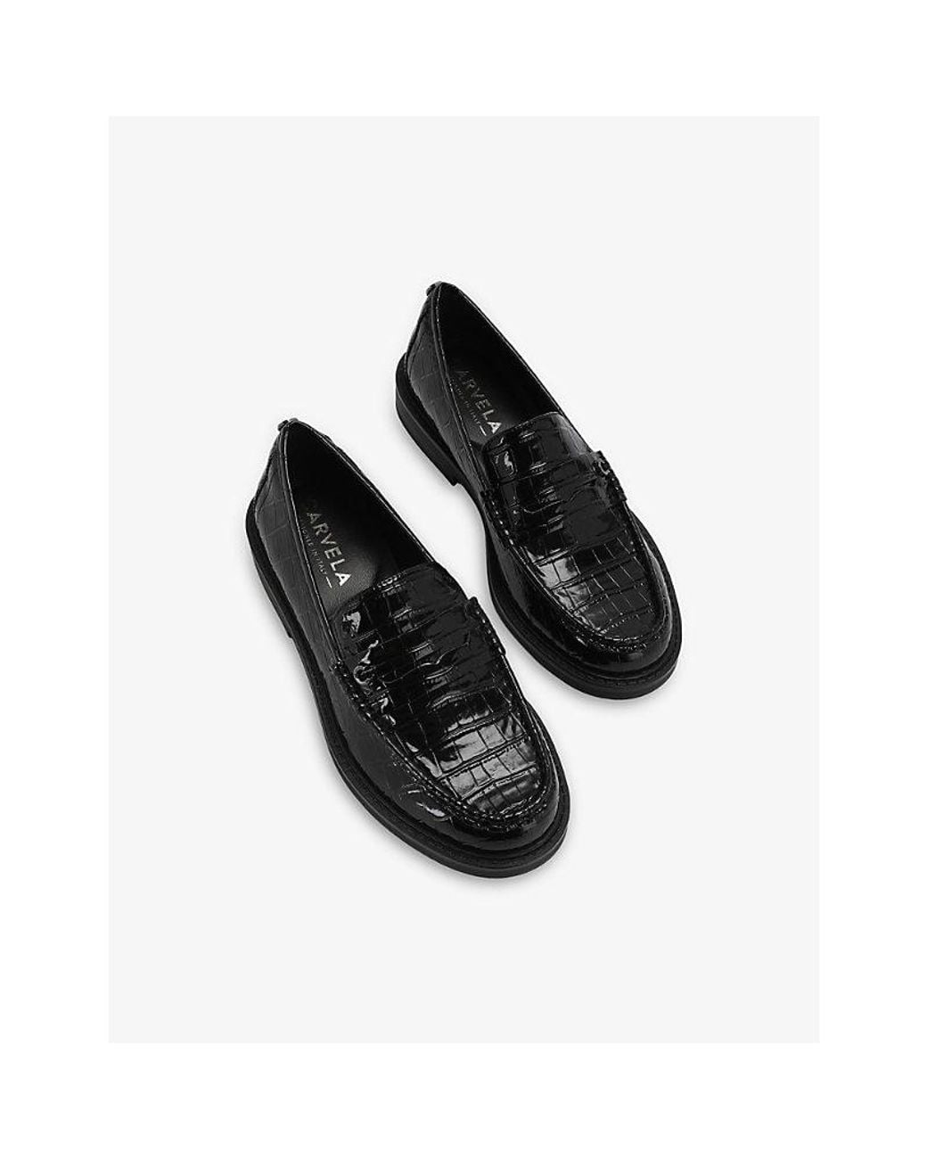 Carvela Kurt Geiger Black Lentini Faux-Leather Loafers