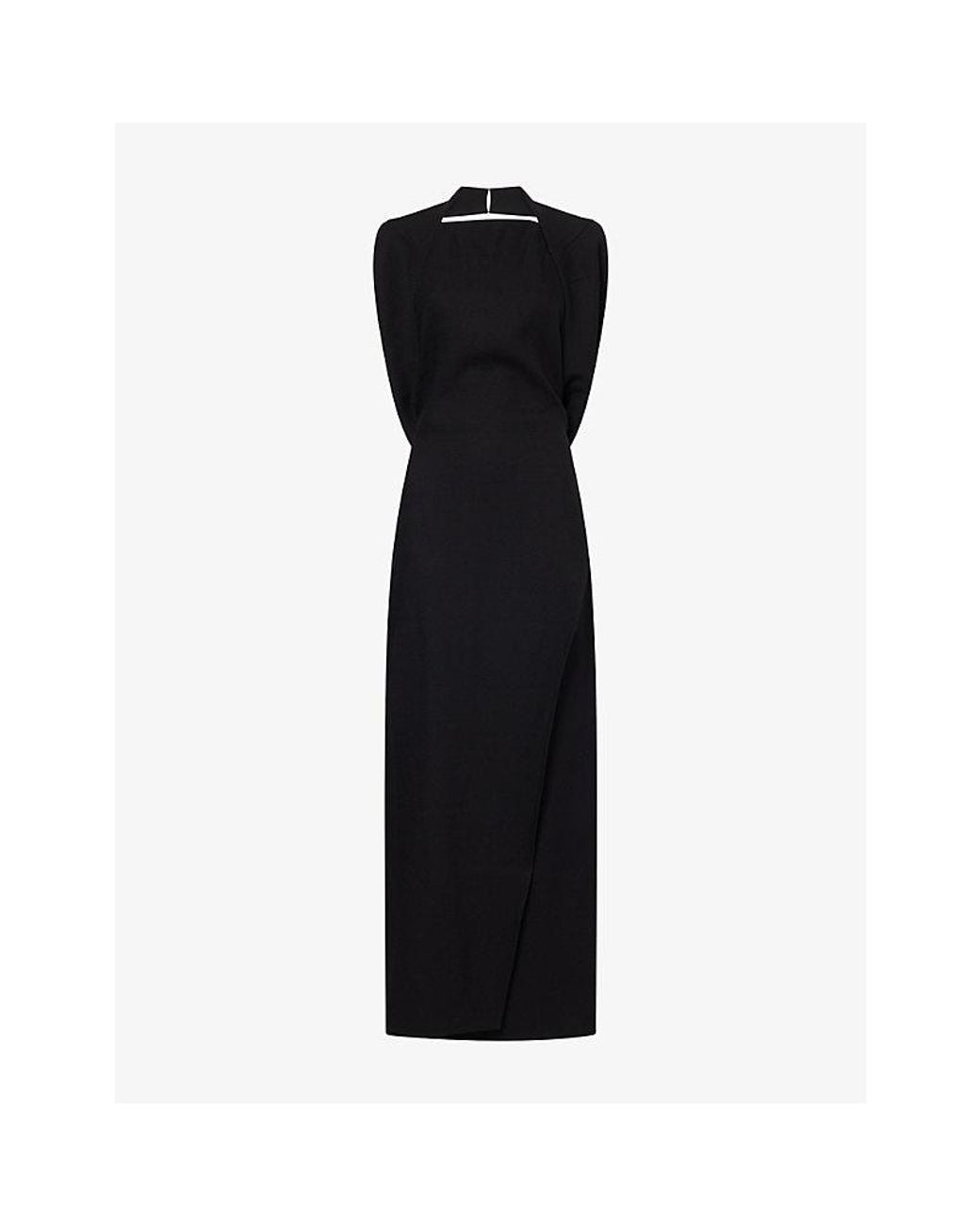 Ruohan Black Sifna Sleeveless Wool-Blend Dress
