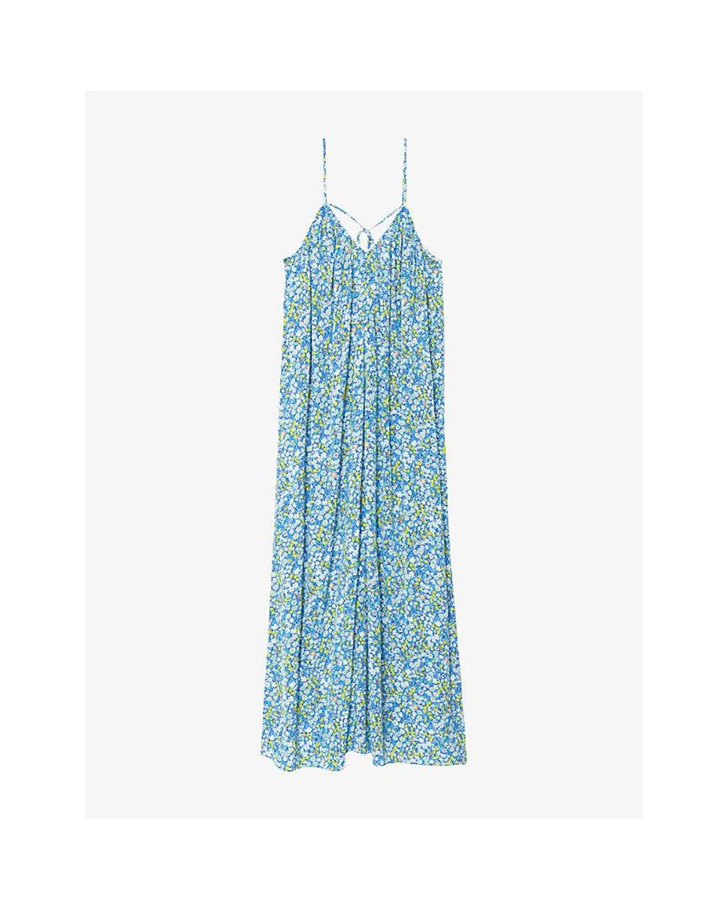 Zadig & Voltaire Blue Ristym Printed Woven Maxi Dress