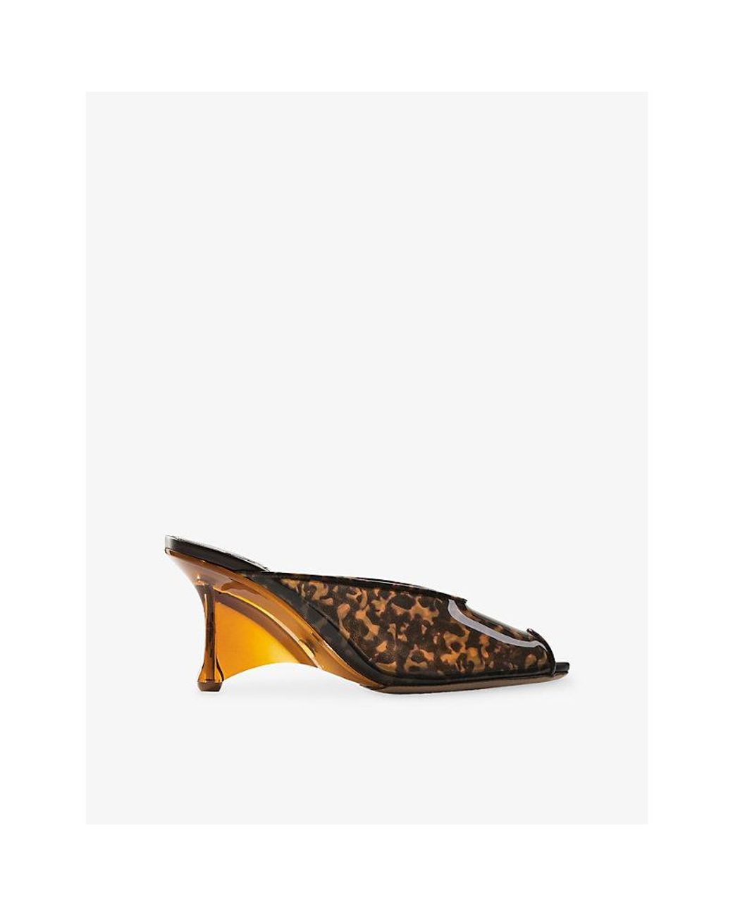 Jimmy Choo Brown Glace 80 Tortoiseshell Patent Mules